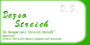 dezso streich business card